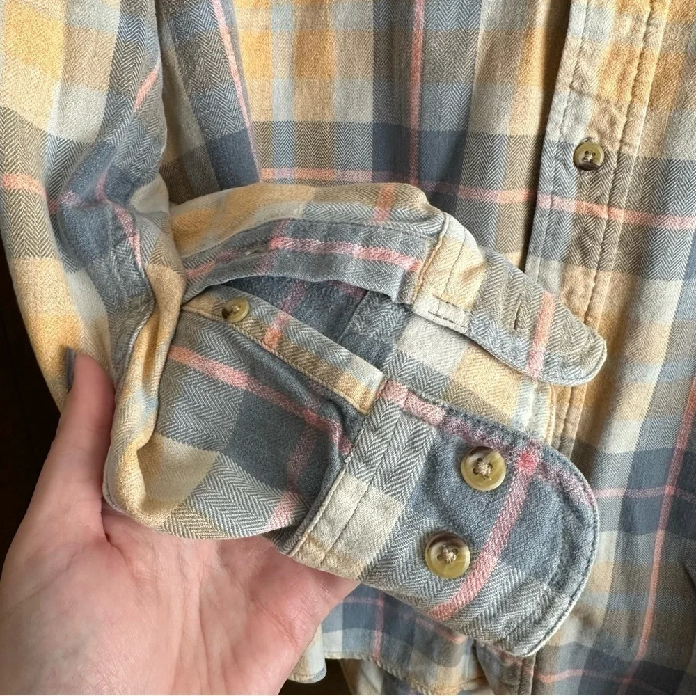 WindRiver Women’s Orange Blue Pink Cotton Plaid Button-up Shirt XL - Picture 6 of 9